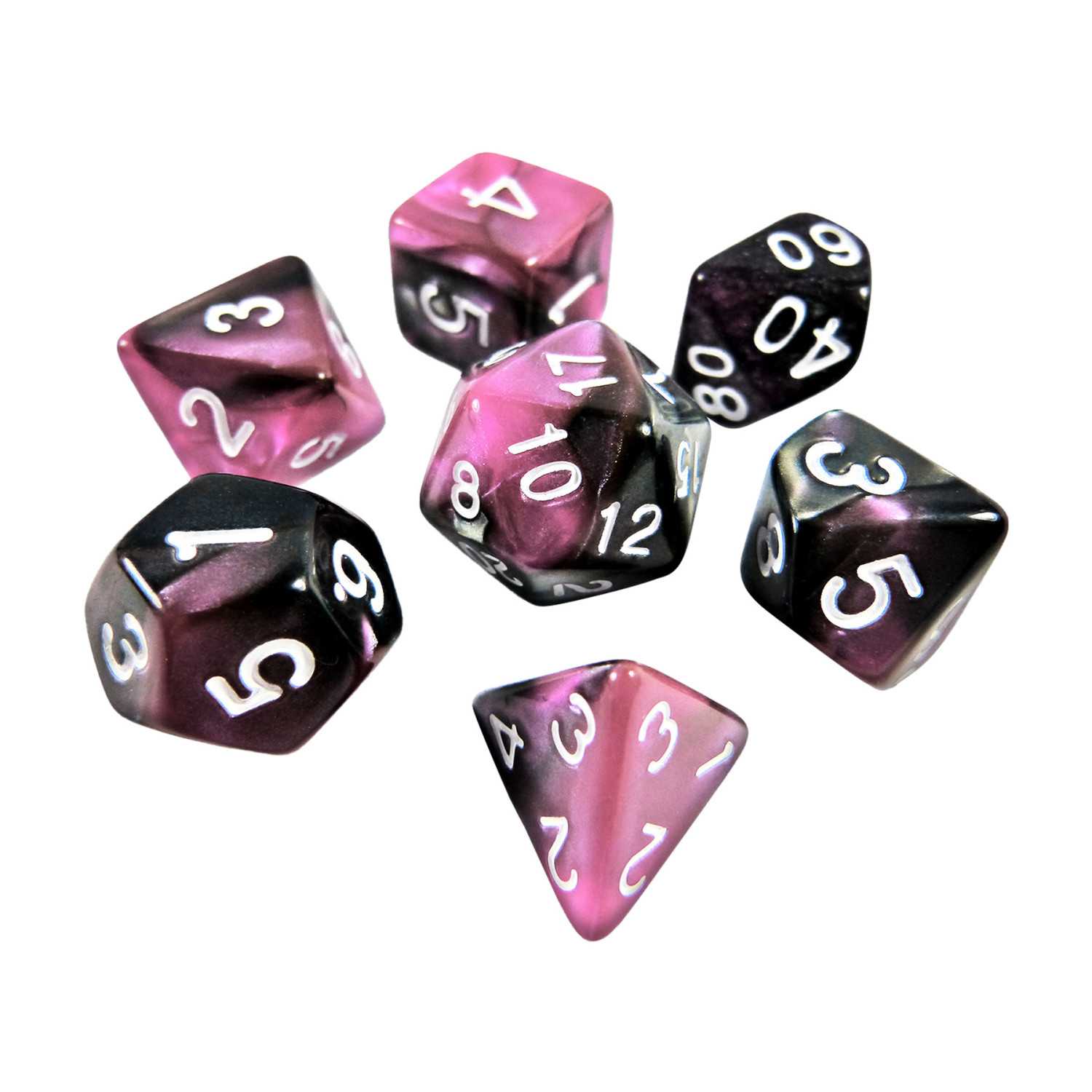 7x Dados Mix 16mm - Rosa Marmol