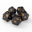 5x Dadi D20 20 mm - Nero