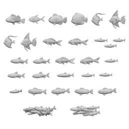 Colección de Peces 1:48 para maquetas y dioramas