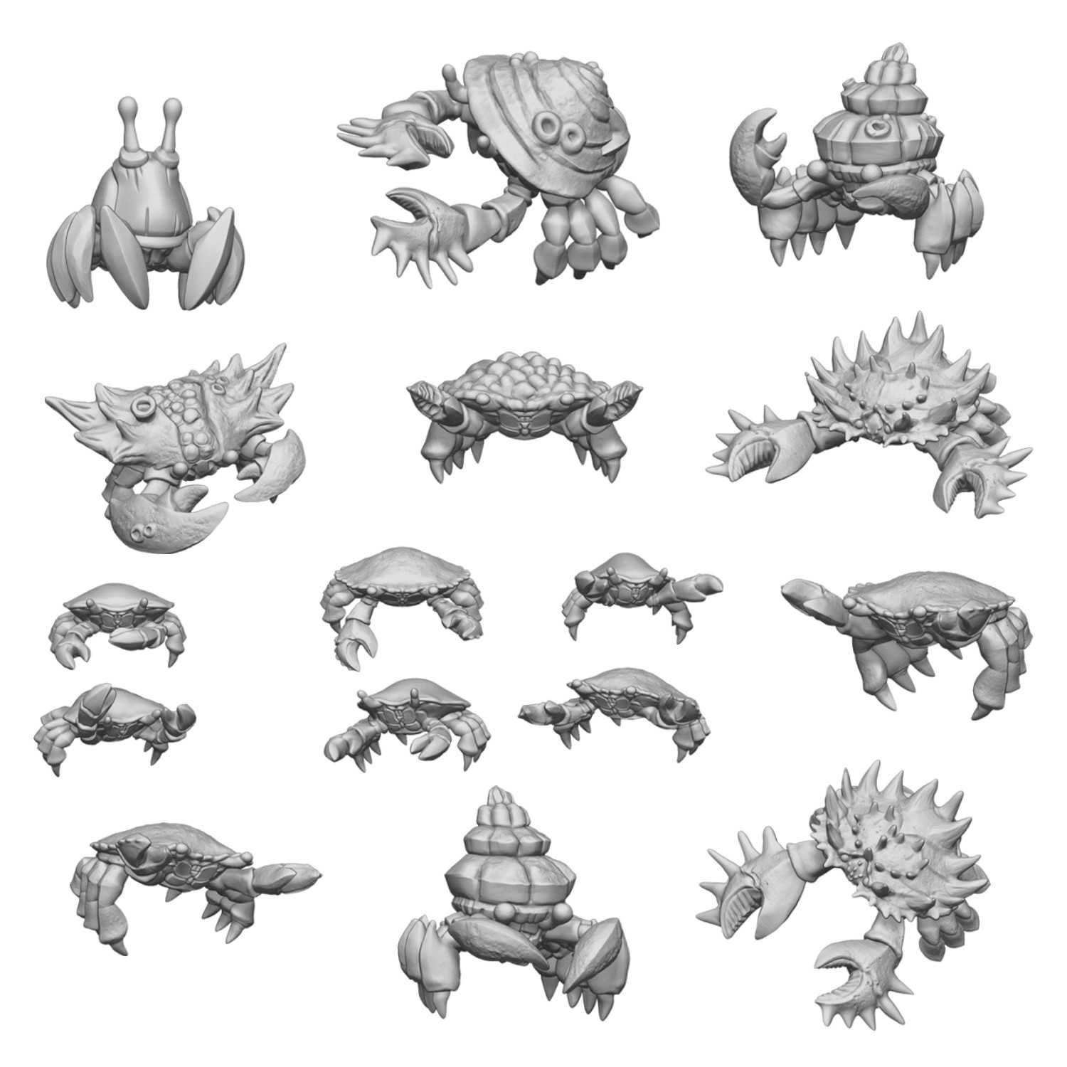 Collection de crabes en résine | Crabes miniatures 1:48-1:35