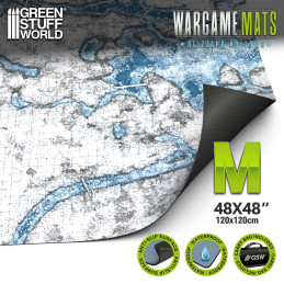 Neoprene Dungeon Mat 4x4' Blizzard Hollows with 1-inch grid (120x120cm)