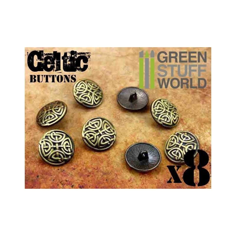 8x Botones NUDOS CELTAS 17mm - color Oro Viejo 8x Botones NUDOS CELTAS 17mm - color Oro Viejo