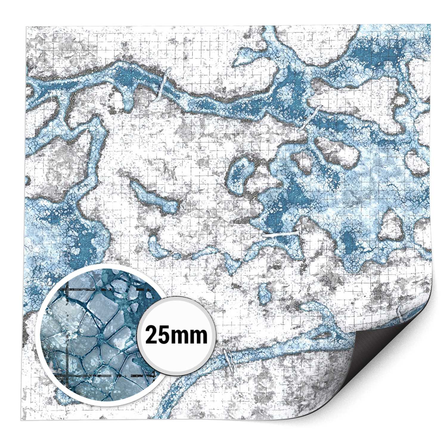 Tapis néoprène pour donjons avec quadrillage 25 mm - Blizzard Hollows 120×120cm Tapis néoprène pour donjons avec quadrillage 25 mm - Blizzard Hollows 120×120cm