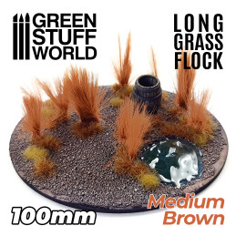 Herbe longue 100mm - Marron moyen