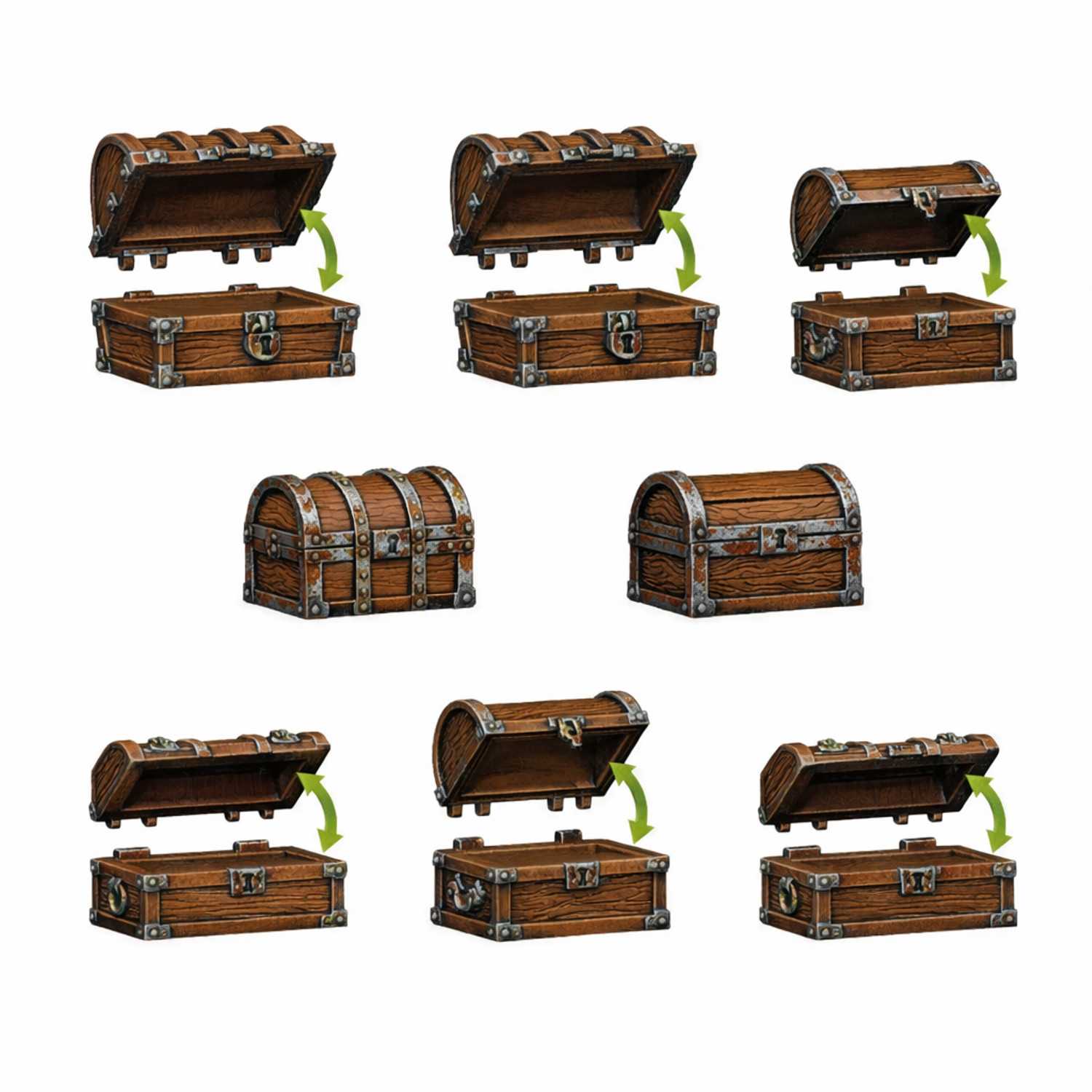 Set impreso en 3D - Cofres Mazmorra 1:48-1:35 | Dnd Bits