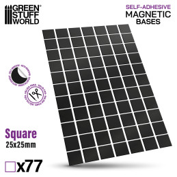 Vorgeschnittene Magnetfolie - Quadrate 25x25mm | Magnetische selbstklebende aufkleber