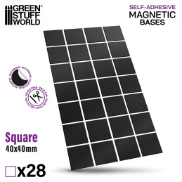 Square Magnetic Sheet SELF-ADHESIVE - 40x40mm | Magnetic Foil Stickers Square Magnetic Sheet SELF-ADHESIVE - 40x40mm | Magnetic Foil Stickers