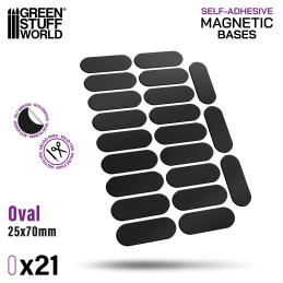 Vorgeschnittene Magnetfolie - Oval 25x70mm | Magnetische selbstklebende aufkleber