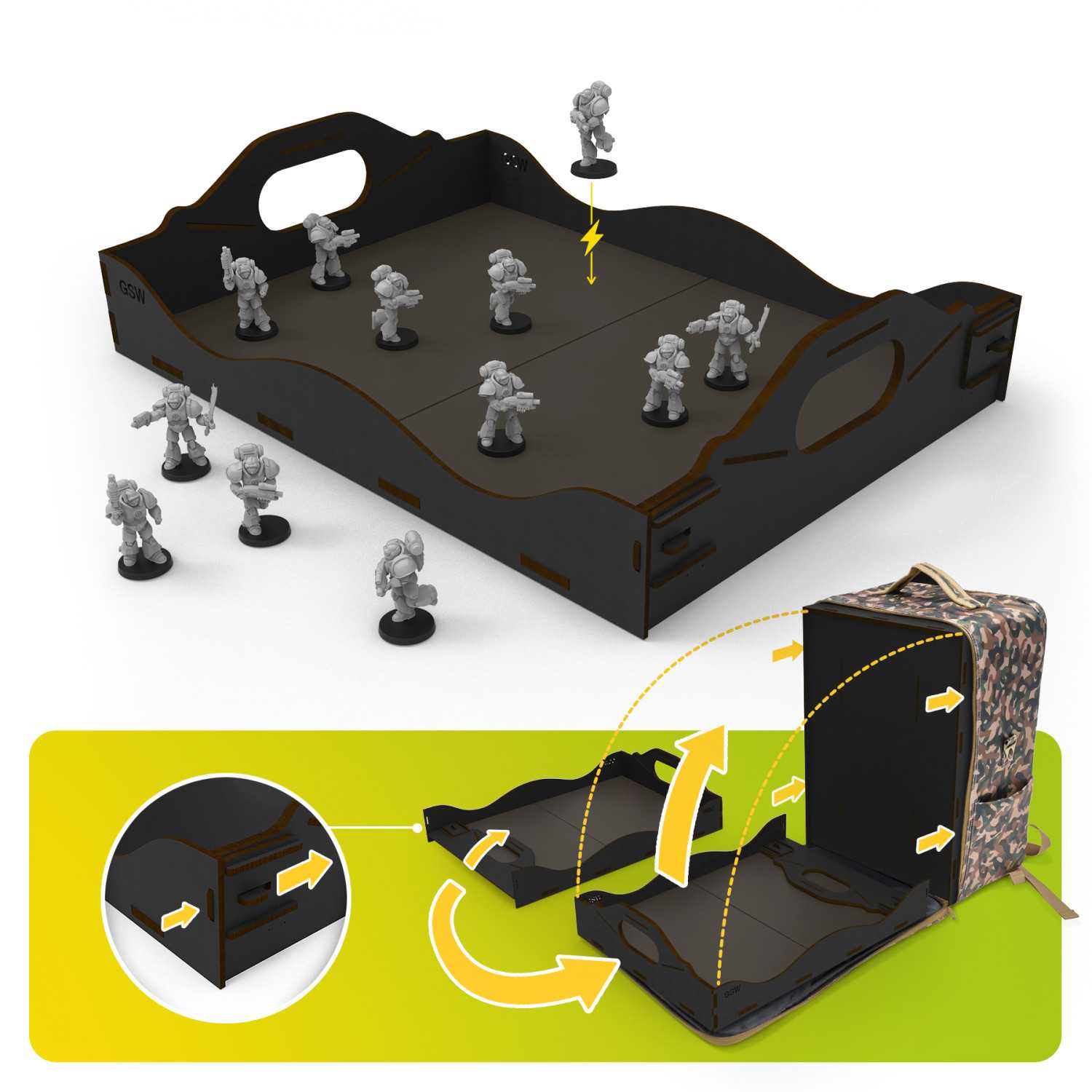 Bandejas para torneos de miniaturas de Warhammer