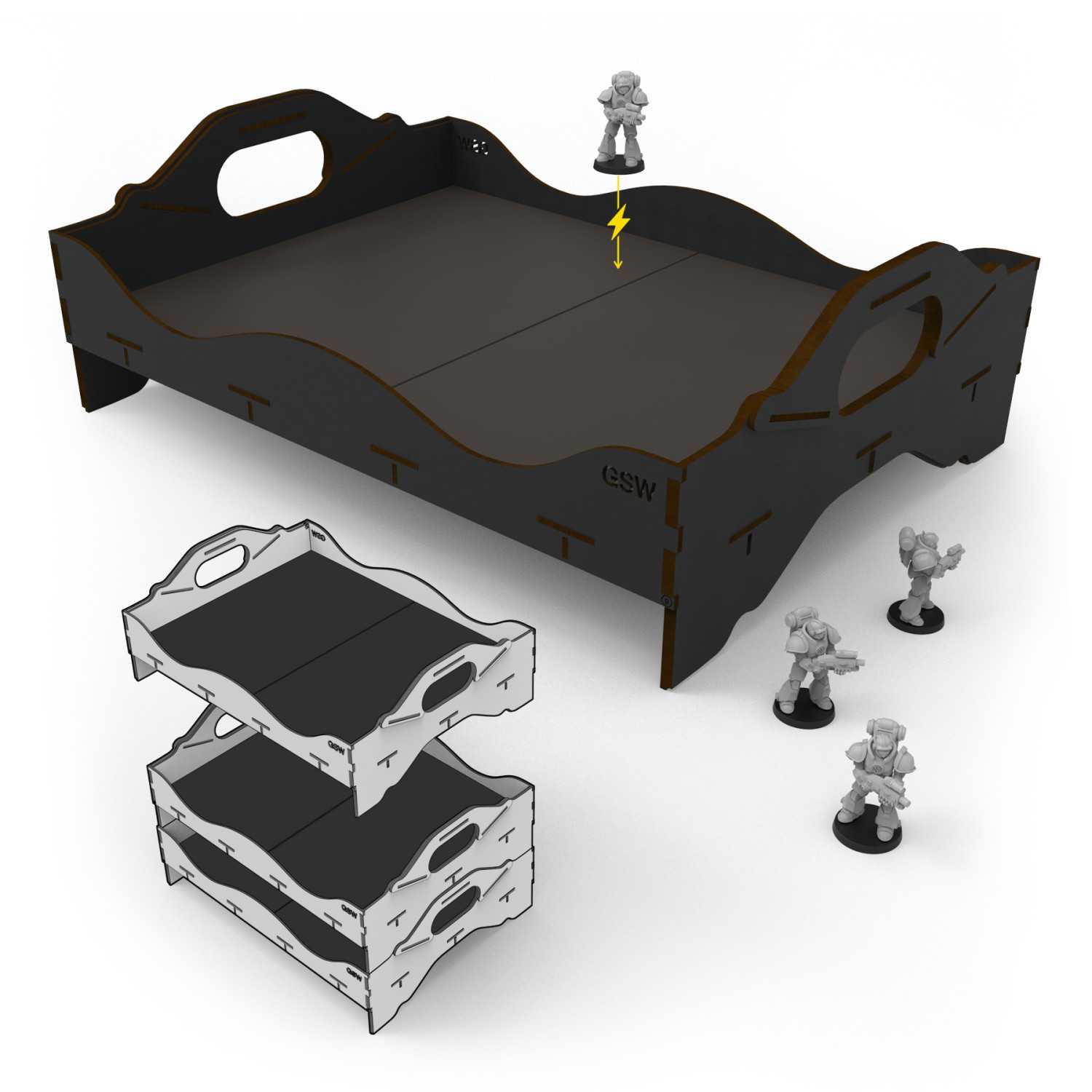 Bandejas para torneos de miniaturas de Warhammer