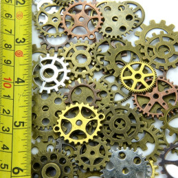 SteamPunk GEARS and COGS Beads 85gr *** Variety | Cogs and Gears Beads