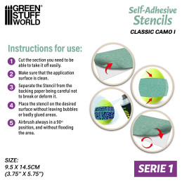 Self-adhesive stencils - Classic Camo 1 Self-adhesive stencils - Classic Camo 1