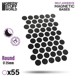 Round Magnetic Sheet SELF-ADHESIVE - 25mm | Magnetic Foil Stickers