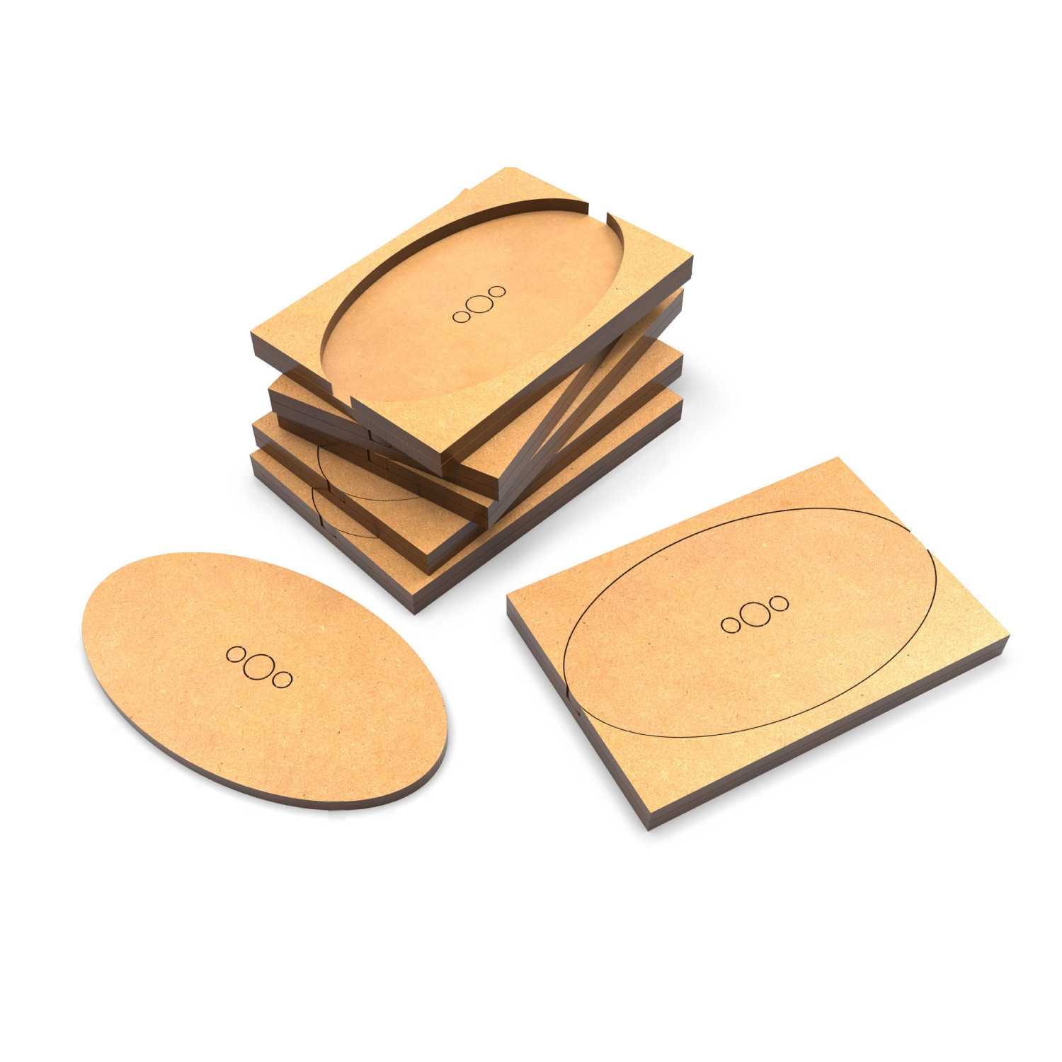 Adattatore base MDF - Ovale 75x42mm a quadrato 75x50mm | Adattatori Basette