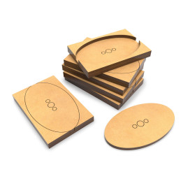 Adattatore base MDF - Ovale 35x60 mm a quadrato 40x60 mm