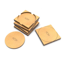 Adaptateur de socles MDF - rond à carré 50mm | Adaptateurs de Socles