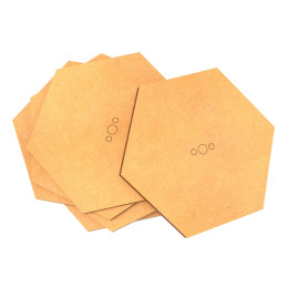 Socles hexagonaux 75 mm en MDF bois | Colons de Catan