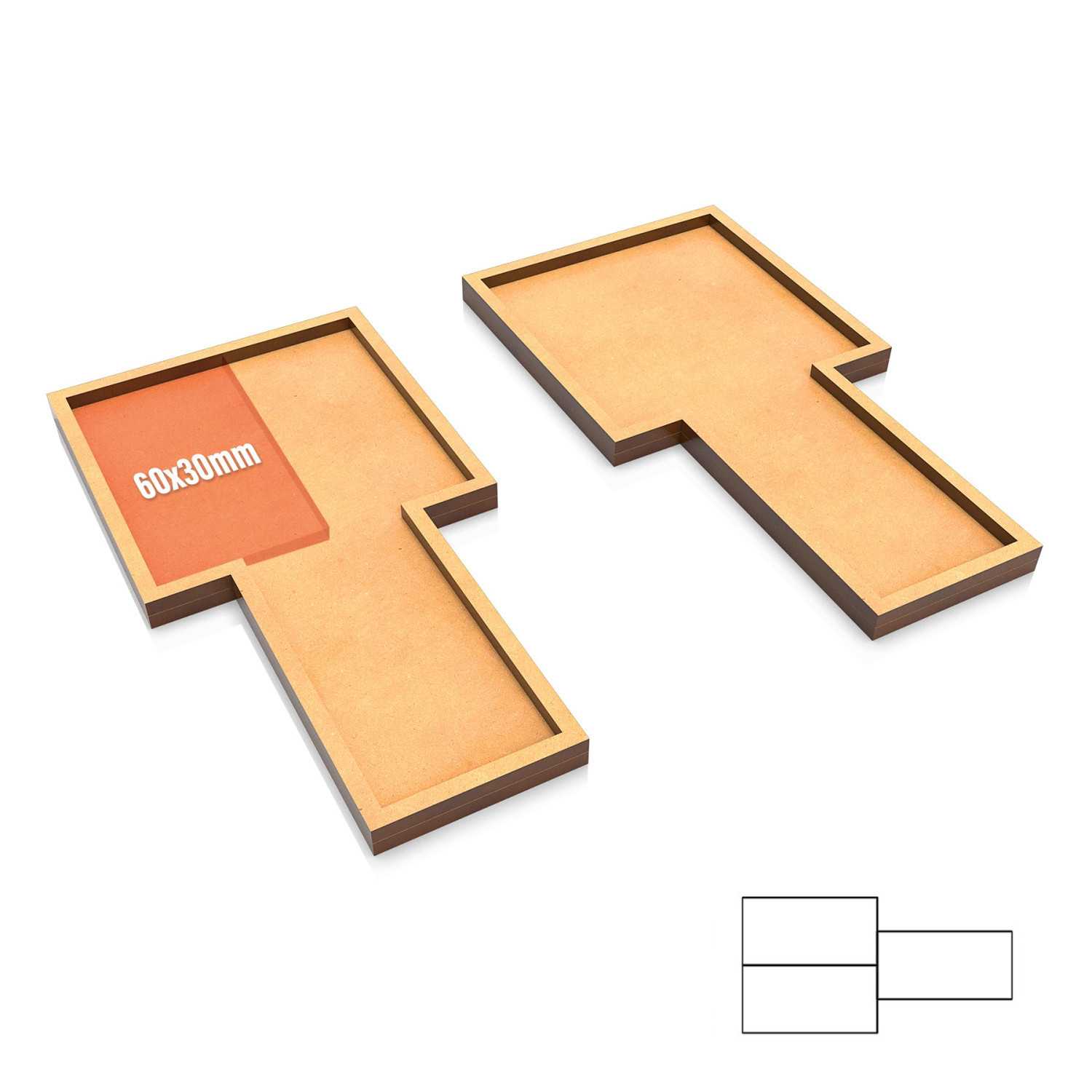 Plateaux de Mouvement en MDF - 1x2 - 60x120mm | AOS