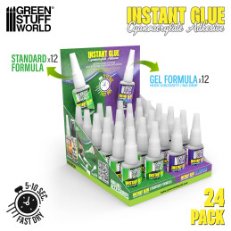 Pegamento Ciano Líquido y Gel 20gr (Pack 12+12) | Super Glue
