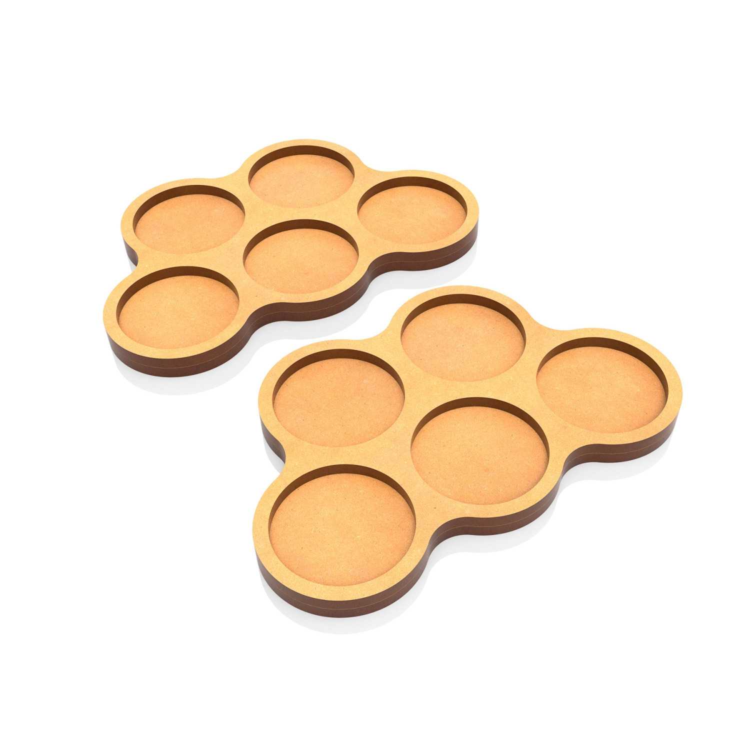 Plateaux de Mouvement MDF 28,5mm x5 - Horde | Plateaux de mouvement pour bases rondes