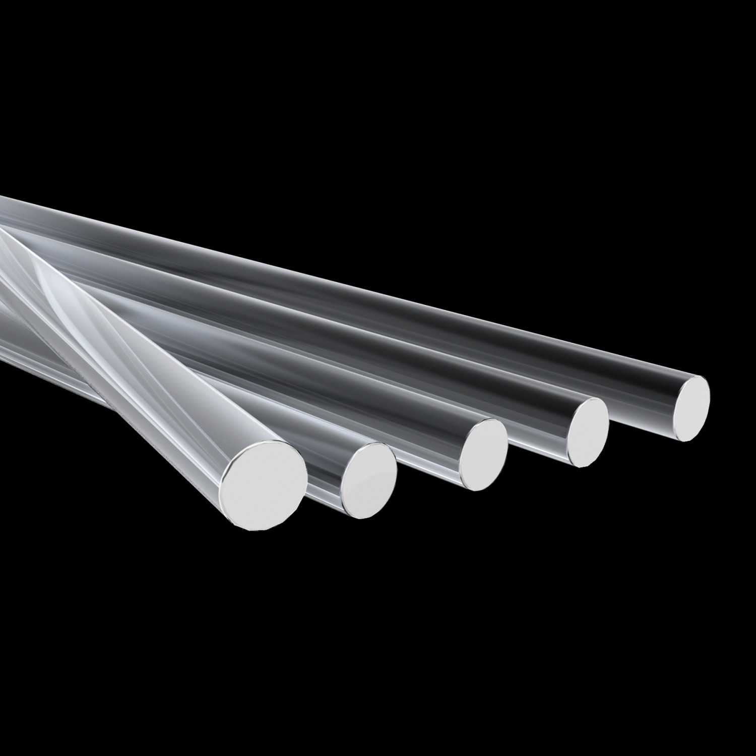 2,4 mm runde Acryl Stäbe Transparent | Acryl basen