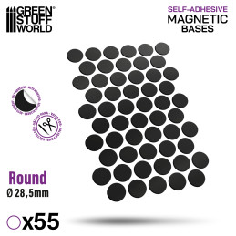 Round Magnetic Sheet SELF-ADHESIVE - 28,5mm | Magnetic Foil Stickers