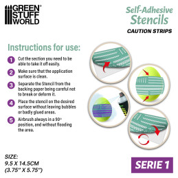 Self-adhesive stencils - Caution Strips