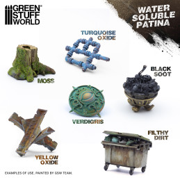 Water soluble patinas for Dirty Down miniatures