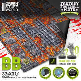 Tapis néoprène Fantasy Football compatible avec Blood Bowl 2e édition | tapis Blood Bowl compatible