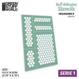 Self-adhesive stencils - Hexagons S - 6mm | Adhesive stencils