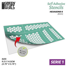 Plantillas autoadhesivas - Hexagonos S - 6mm Plantillas Aerografia Adhesivas