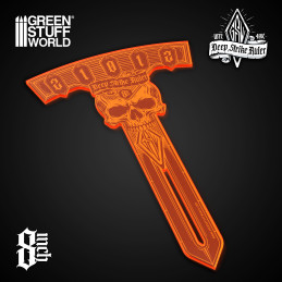 Regla Deep Strike 8 pulgadas Fluor Naranja compatible Warhammer 40k