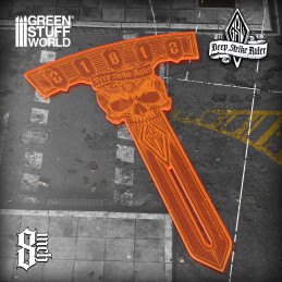 8 Zoll Deep Strike Schablone Fluor Orange | Deepstrike Messlineal