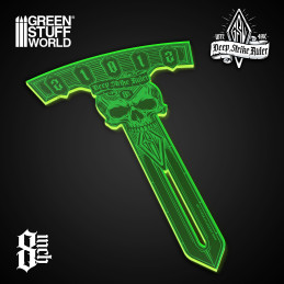Regla Deep Strike 8 pulgadas - Fluor Verde compatible Warhammer 40k