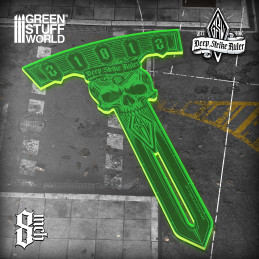 8 Zoll Deep Strike Schablone Fluor Grün | Deepstrike Messlineal