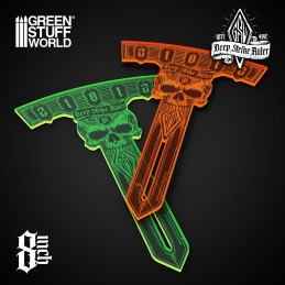 Regla Deep Strike 8 pulgadas - Fluor Verde compatible Warhammer 40k