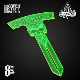 Règle de mesure Deep Strike 8 pouces - Fluor vert