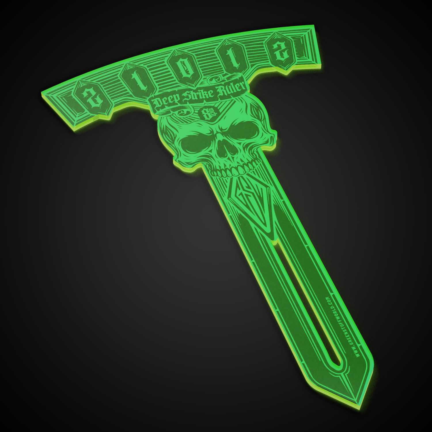 8 Zoll Deep Strike Schablone Fluor Grün | Deepstrike Messlineal