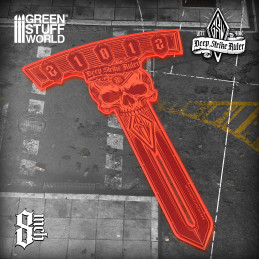 Deep Strike Ruler Template 8" Fluor Orange | Deep Strike Marker