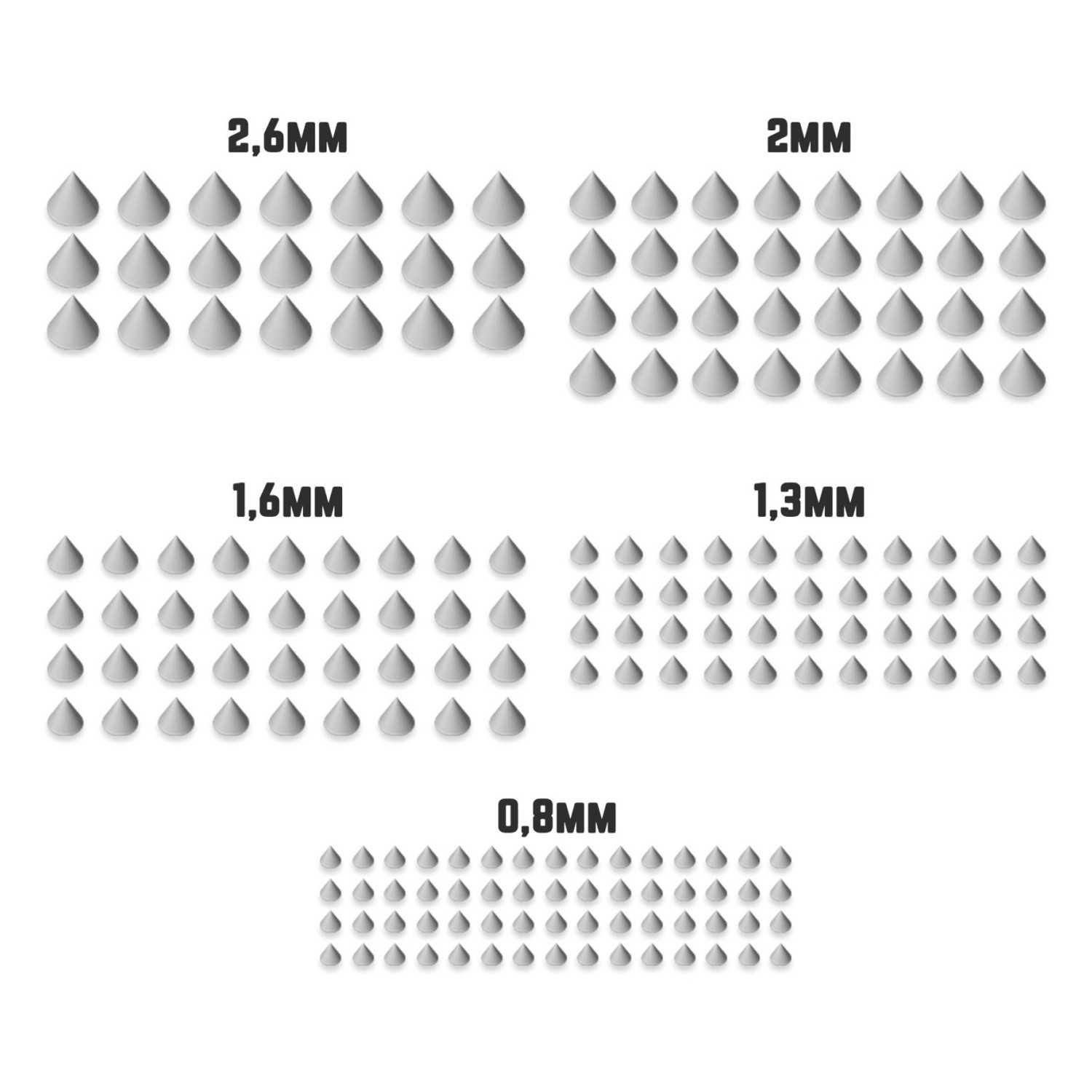Set imprimé 3D - Micro Rivets Coniques | Boucliers et épaulettes