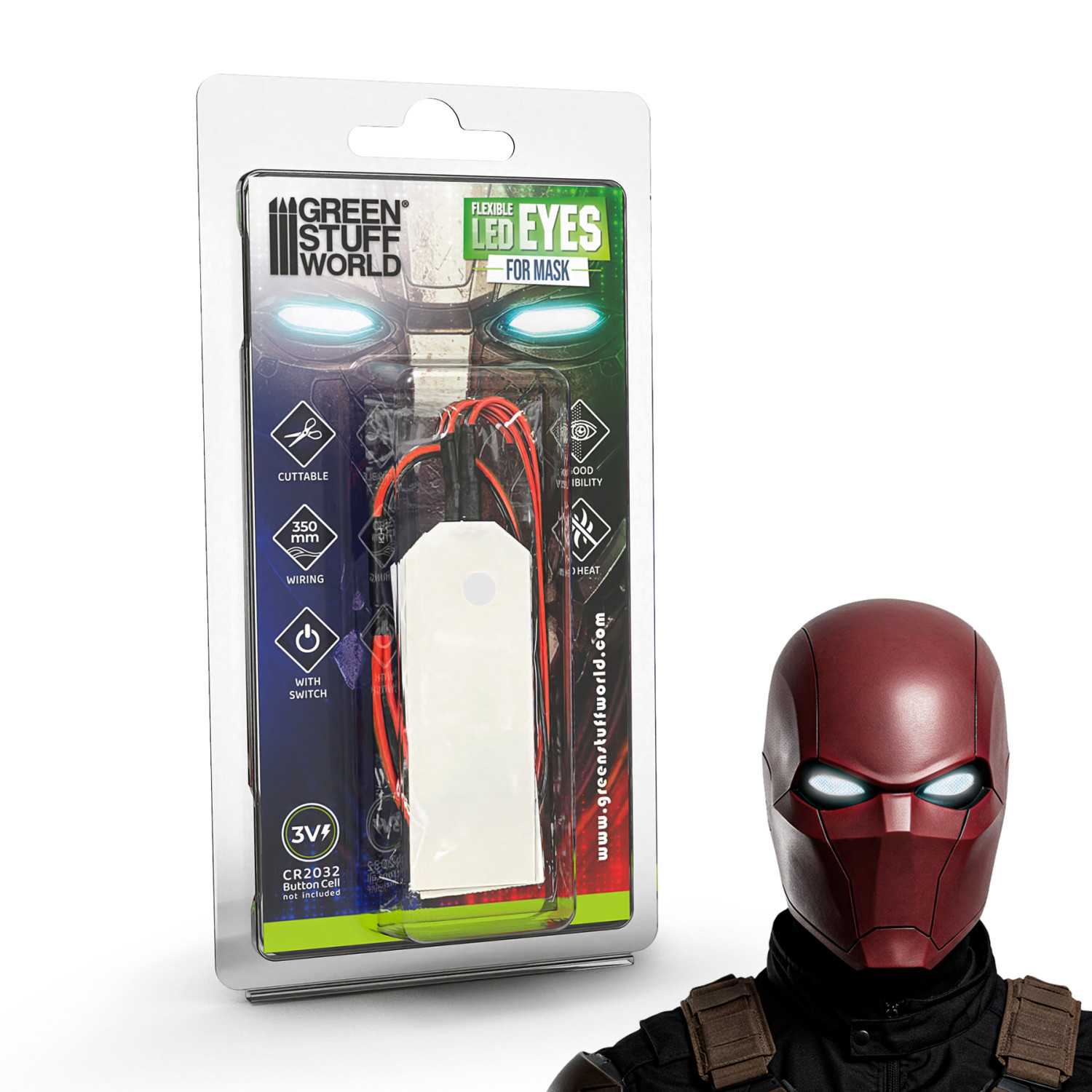 Ojos LED flexibles Cosplay - Blanco Ojos LED flexibles Cosplay - Blanco