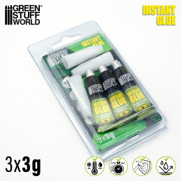 Pegamento cianoacrilato 3gr (Pack x3) | Pegamento rápido Super Glue