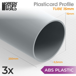 Perfil Plasticard TUBO 15mm - TUBERIA