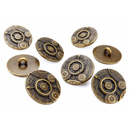 8x Botones Steampunk RUEDAS ENGRANAJES - Bronce Botones