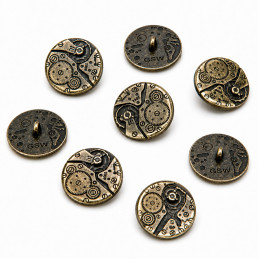 8x Steampunk Buttons WATCH MOVEMENTS - Bronze | Buttons