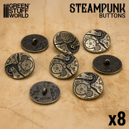 8x Botones Steampunk MOVIMIENTOS RELOJ - Bronce Botones