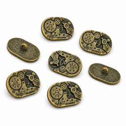 8x Steampunk Oval Buttons WATCH MOVEMENTS - Bronze | Buttons 8x Steampunk Oval Buttons WATCH MOVEMENTS - Bronze | Buttons