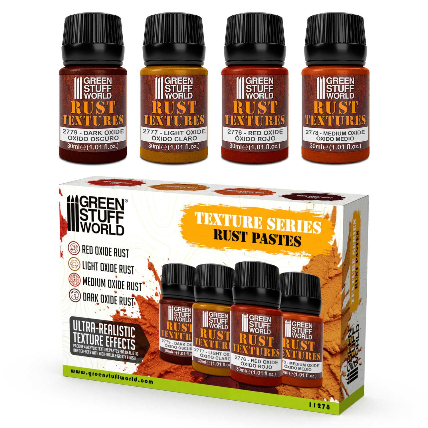 Set texturas de oxido 30ml (Pack x4)