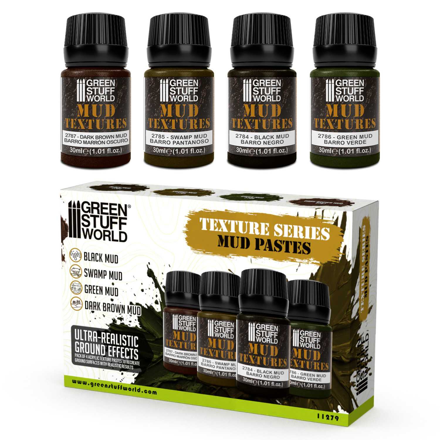 Mud textures set 30ml (Pack x4)