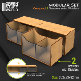 Organizador Horizontal compact con 2 cajones dobles